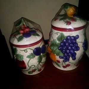 2 Napa Valley ceramic canisters by Noble Excellenc